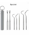 Stainless Steel Toothpick Set Tooth Flossing