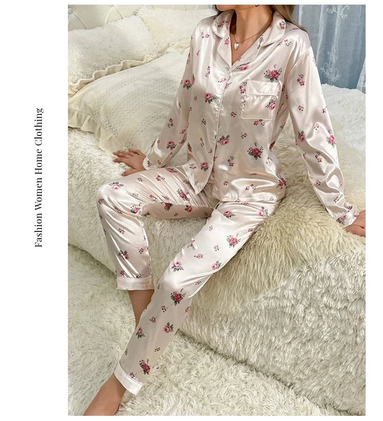 Women&#39;s Floral Print Pajamas Set