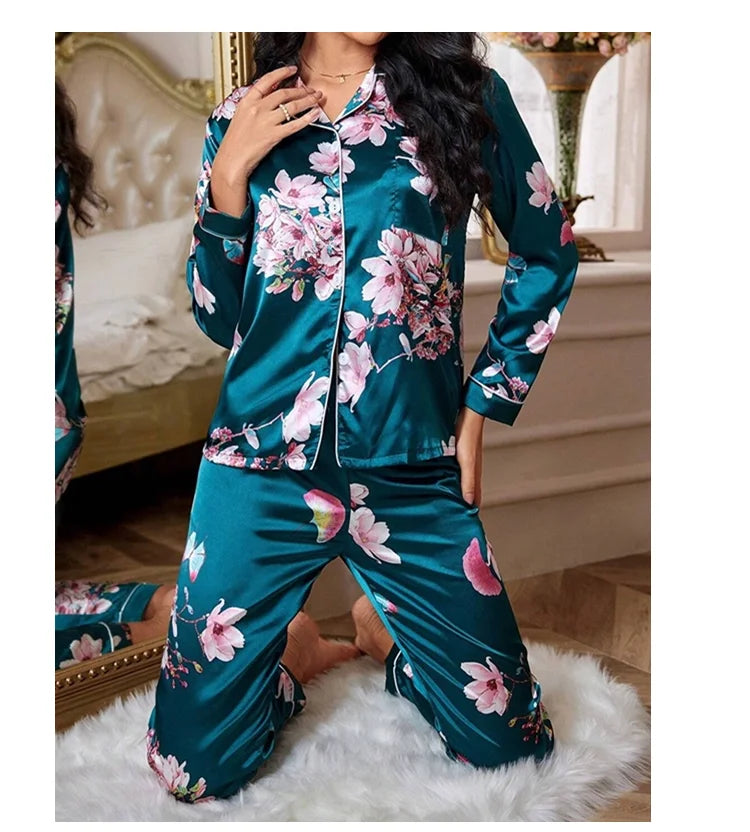 Women&#39;s Floral Print Pajamas Set