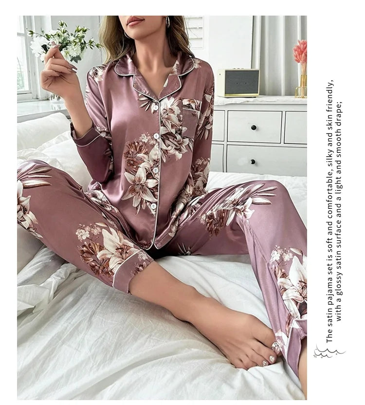 Women&#39;s Floral Print Pajamas Set