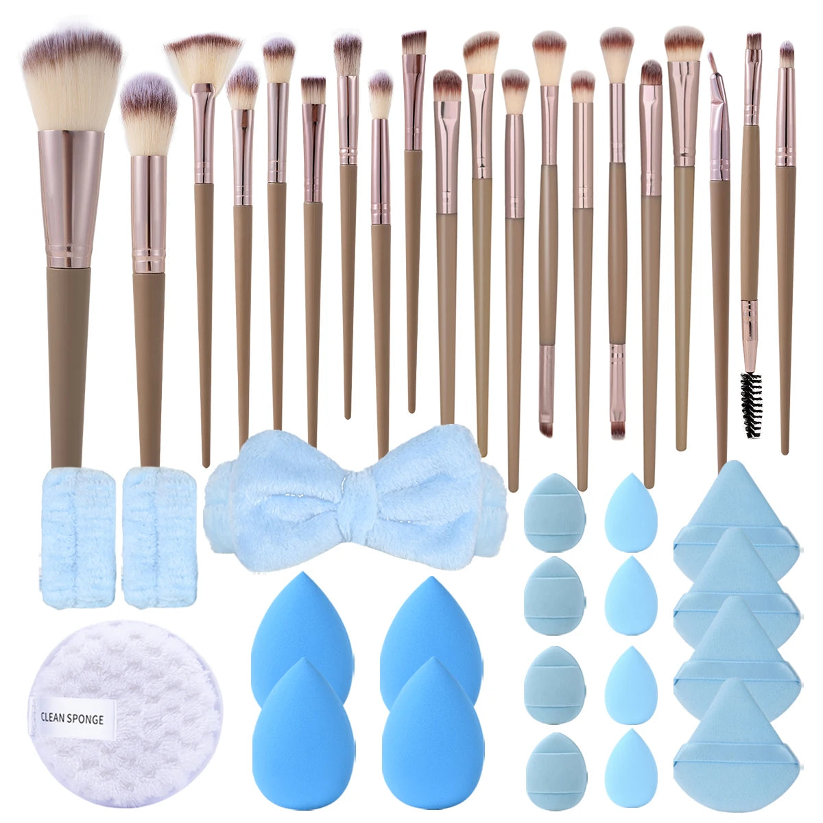 Brushes for eyes, face, contouring, and detailed work