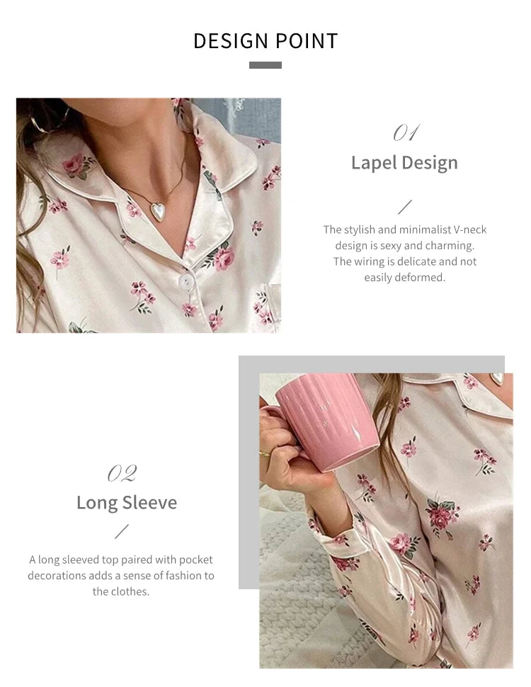 Women&#39;s Floral Print Pajamas Set