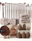 56-Piece Make up Brush Set (chocolate)- Full Face Cosmetics Kit , Eyeshadow Blending Brushes & Beauty Sponge  make up brushes