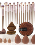 Brushes for eyes, face, contouring, and detailed work