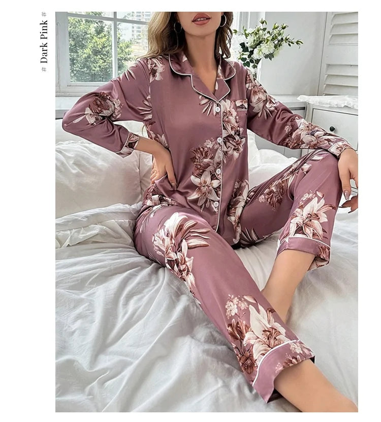 Women&#39;s Floral Print Pajamas Set