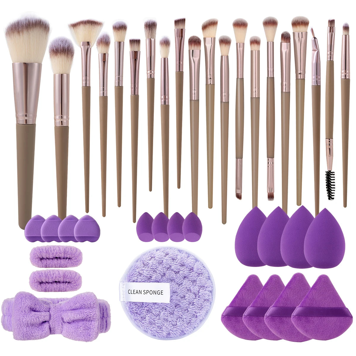 Brushes for eyes, face, contouring, and detailed work